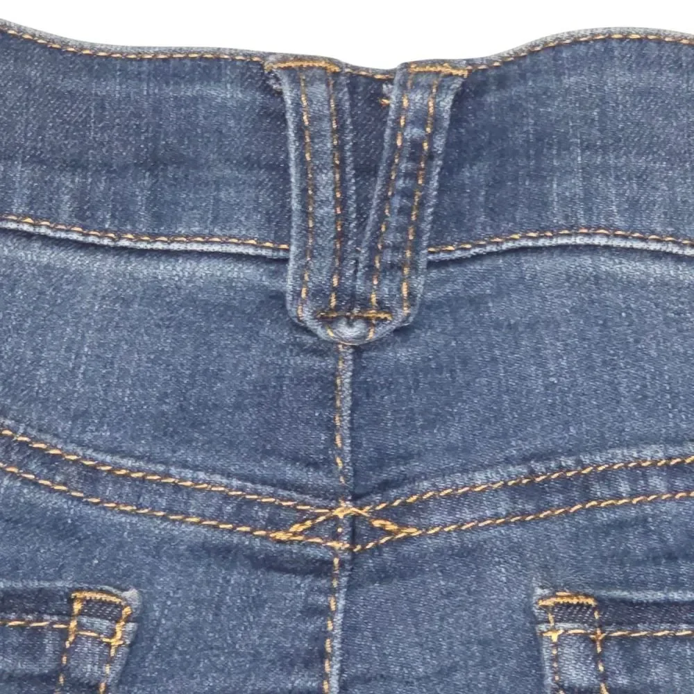 Democracy Destructed Denim Rolled Cuff Shorts Size 16 Blue Booty Lift Mold Hold